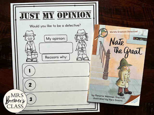 Nate the Great book study unit with Common Core aligned literacy companion activities for First Grade and Second Grade