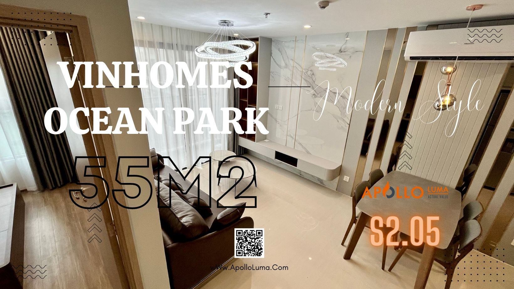 Chia sẻ hình ảnh thực tế nội thất căn hộ 55m2 Vinhomes Ocean Park