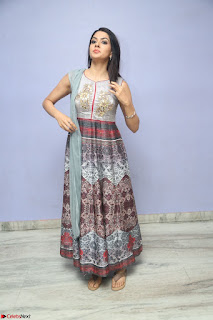 Sakshi Chaudhary Beautiful Emroidery Work Sleeveless Anarkali Dress 074.JPG