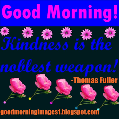 Good Morning! "Kindness is the noblest weapon" Thomas Fuller