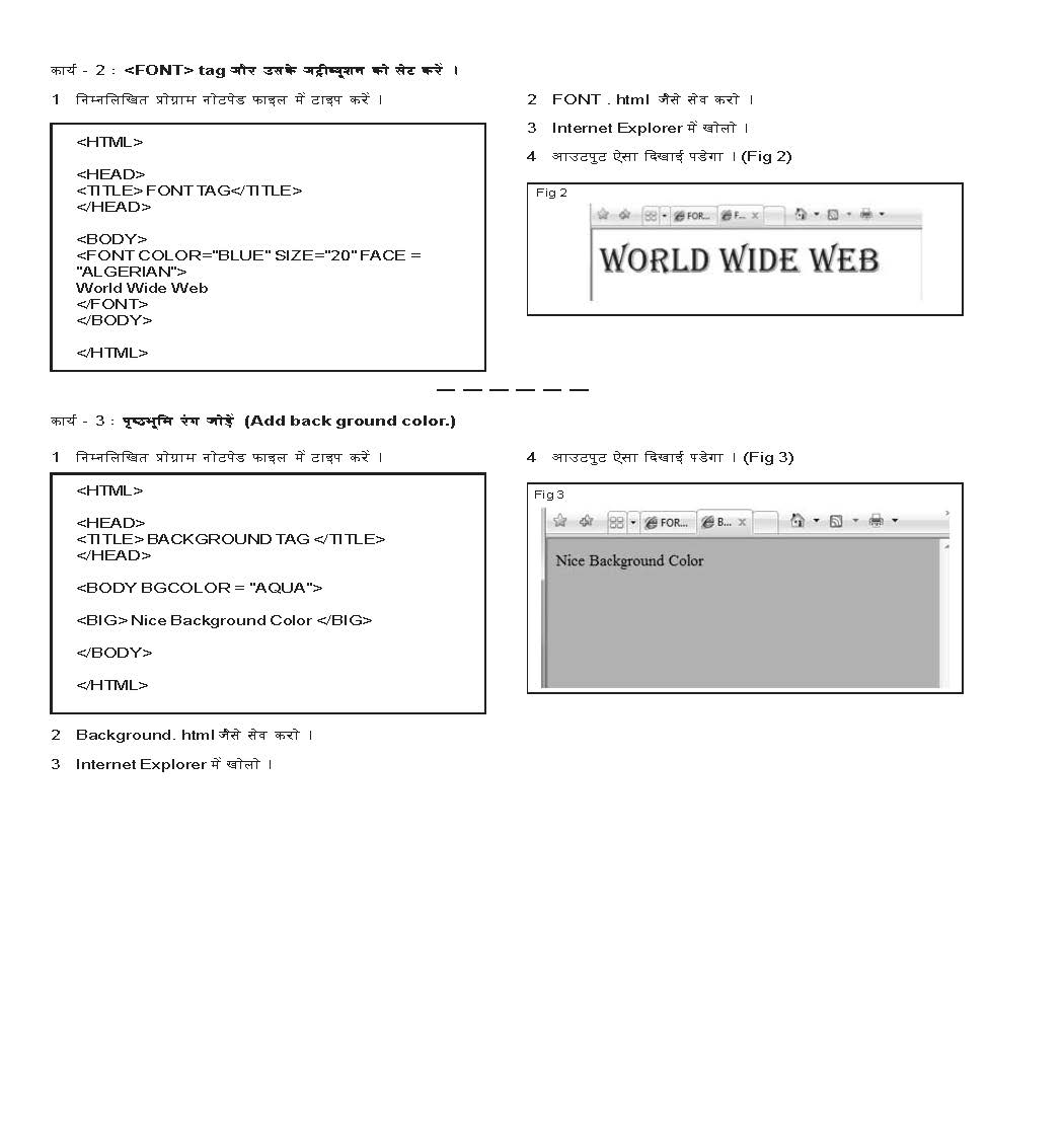 HTML Practical Hindi PDF