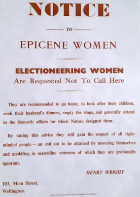 Vintage NZ Letterpress Poster "Notice to Epicene Women"