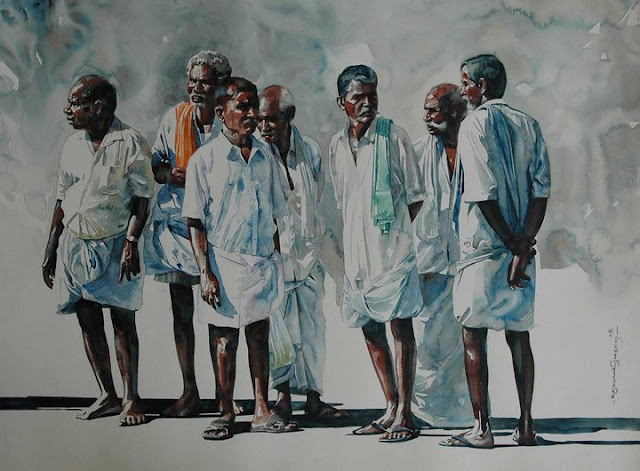 Indian Watercolor Artist- "Rajkumar Sthabathy" 1975