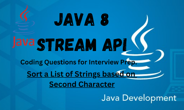 JAVA 8 Stream API Interview Coding Questions Sort a List of Strings based on the second character.