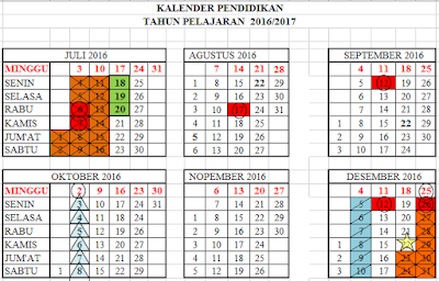 Kalender Pendidikan tahun 2016-2017