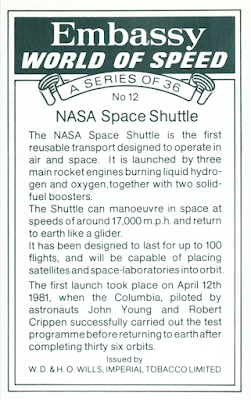 1981 Wills Embassy : World of Speed #12 - NASA Space Shuttle