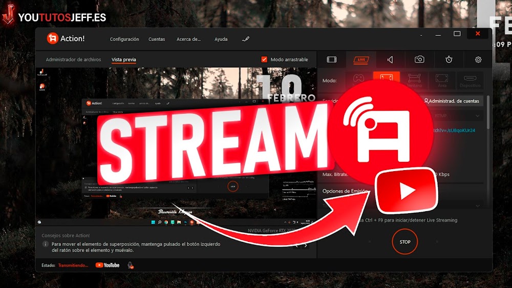 Hacer DIRECTO con ACTION en YOUTUBE 🔴