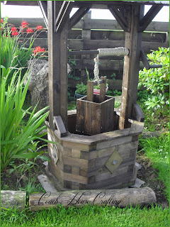 garden wishing well, DIY wooden well, garden ornament