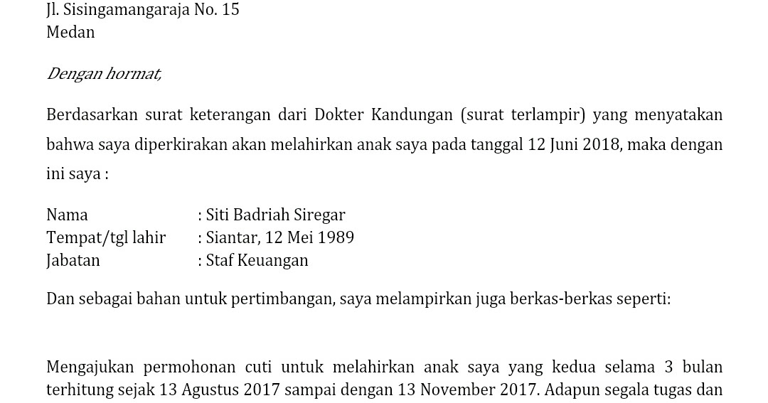 Surat Memohon Cuti Kerana Sakit - Hairstyle 817