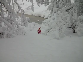 joulutonttu, hanki. lumi, tykkylumi, tonttutyttö, Karintien joulu