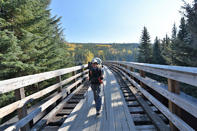 Sonya Richmond rail trail trestle British Columbia.