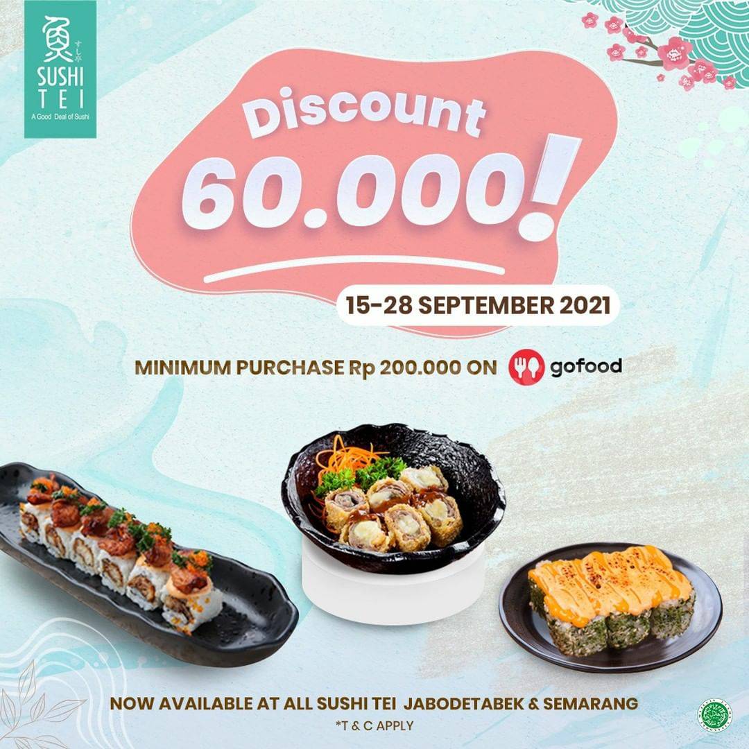 Promo SUSHI TEI DISKON Rp 60.000 via GOFOOD