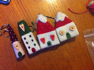 Gretel Parker's needle felted Christmas Cottages