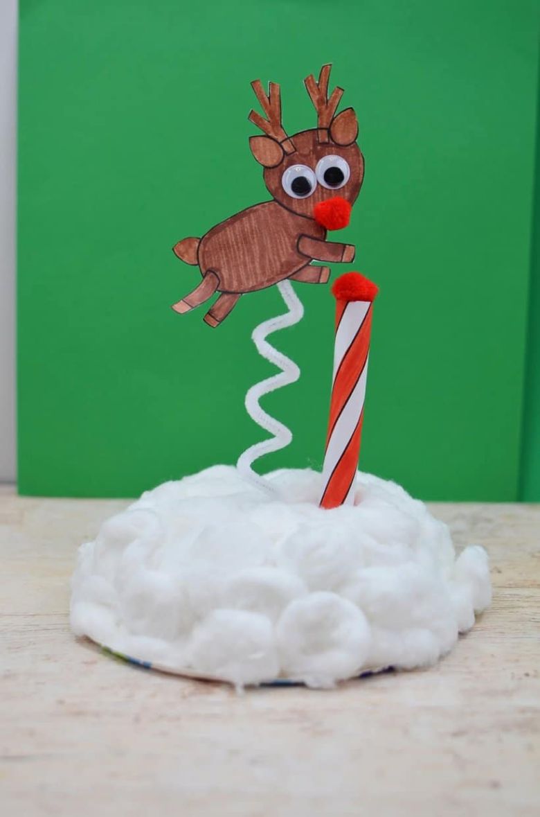 Flying reindeer craft for kids