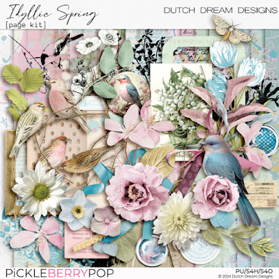 Digital Scrapbooking Kit Idyllic Spring by Dutch Dream Designs
