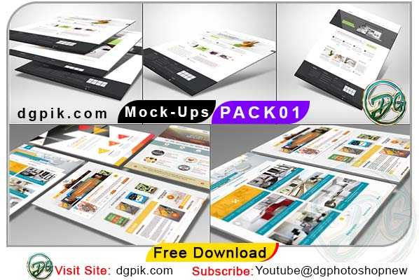 Realistic 3D Web Presentation PSD Mockup Free Download