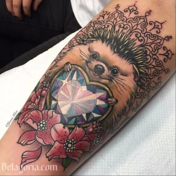 vemos un tatuaje de joya en 3d