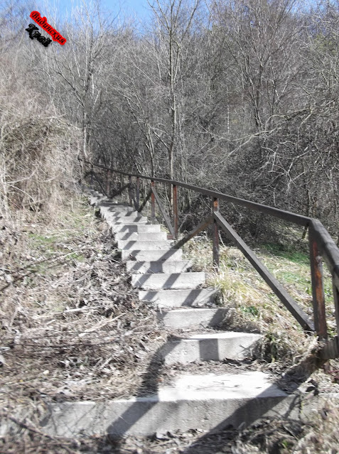 Стълбите към Алботинския скален манастир „Възкресение Христово“