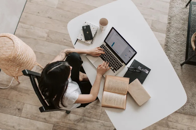 Introvert siting alone in her office