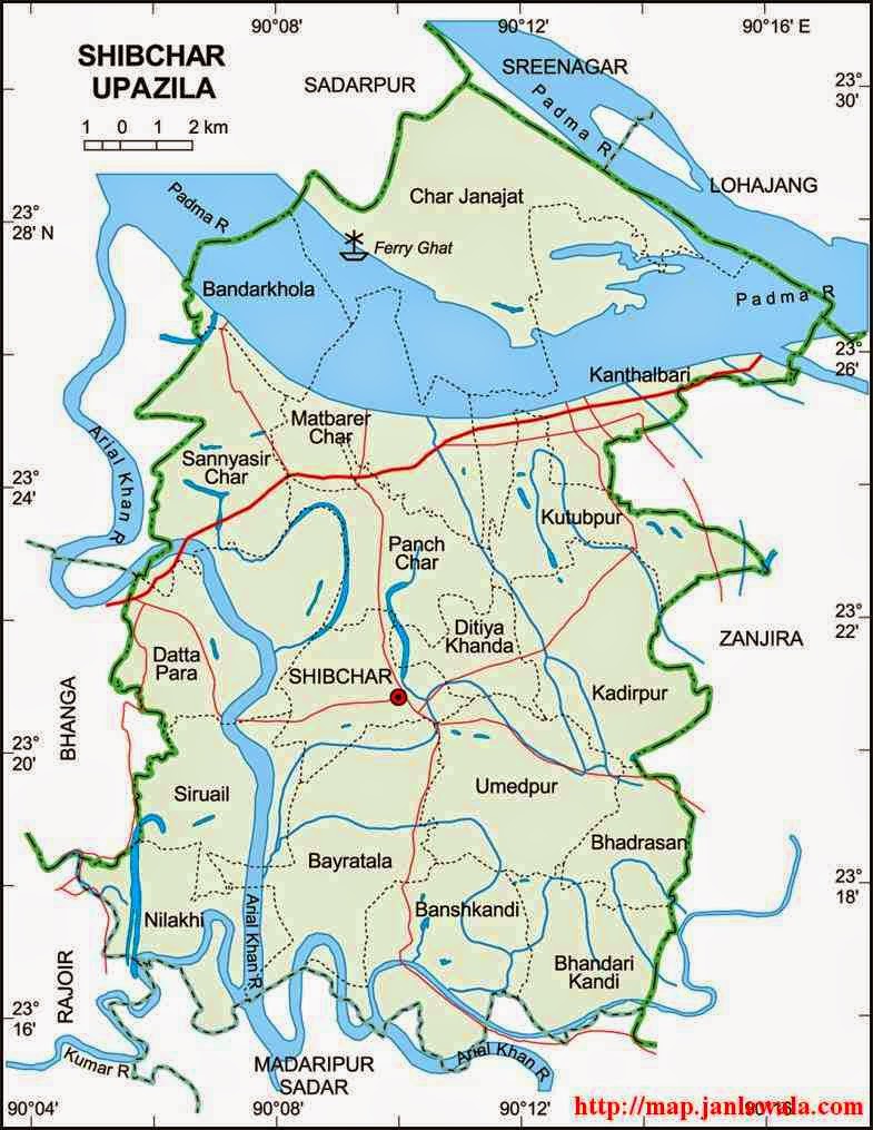 shibchar upazila map of bangladesh