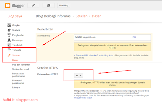Mengaktifkan fitur https blogger