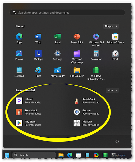 start menu