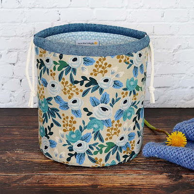 canvas bucket with floral design