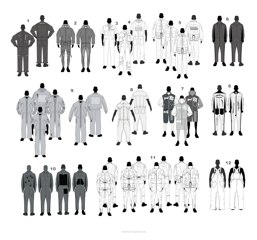 12 types of Jumpsuits Template.