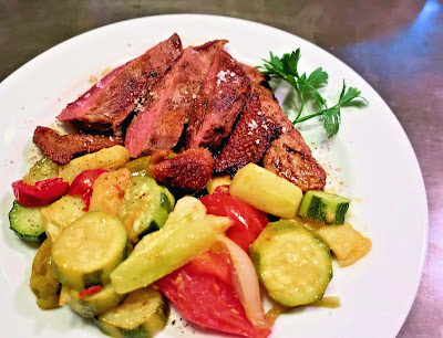 courgettes, filet de canard