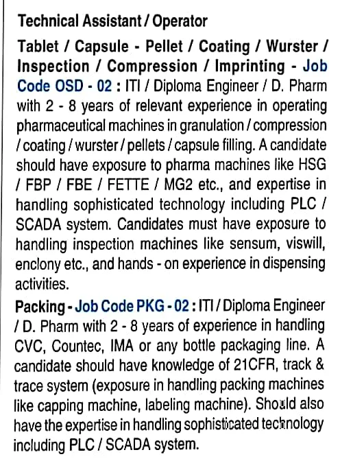 ITI, Diploma, B.Pharm, M.Bharm Job Vacancy Walk In Interview For Cadila Healthcare Ltd. Sanand,. Ahmedabad