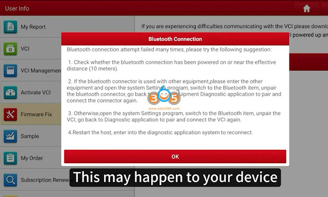 Launch X431 V Failed to Connect Bluetooth Solution 1