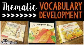 Do your student struggle with learning new vocabulary words?  Check out these tips for building vocabulary and making abstract words more concrete!  Plus, there are a variety of pumpkin ideas perfect for pumpkin week, like these pumpkin read alouds!