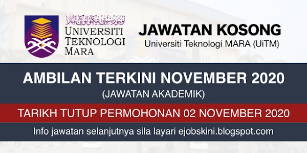 Jawatan Kosong UiTM November 2020