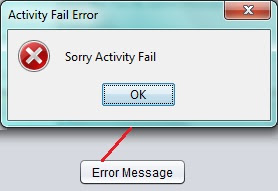 Error Msg dialog in Netbeans