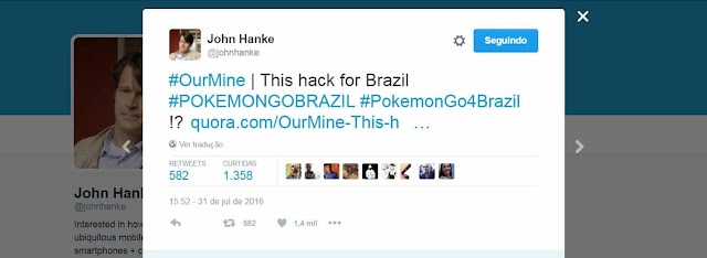 Hackers invadem twitter e pedem Pokemon GO no Brasil
