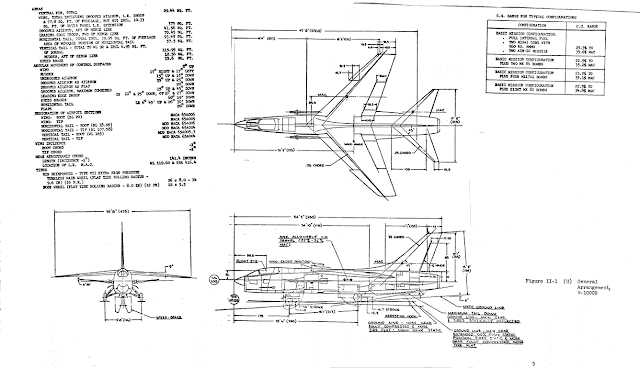 Vought V-1000 three view drawing