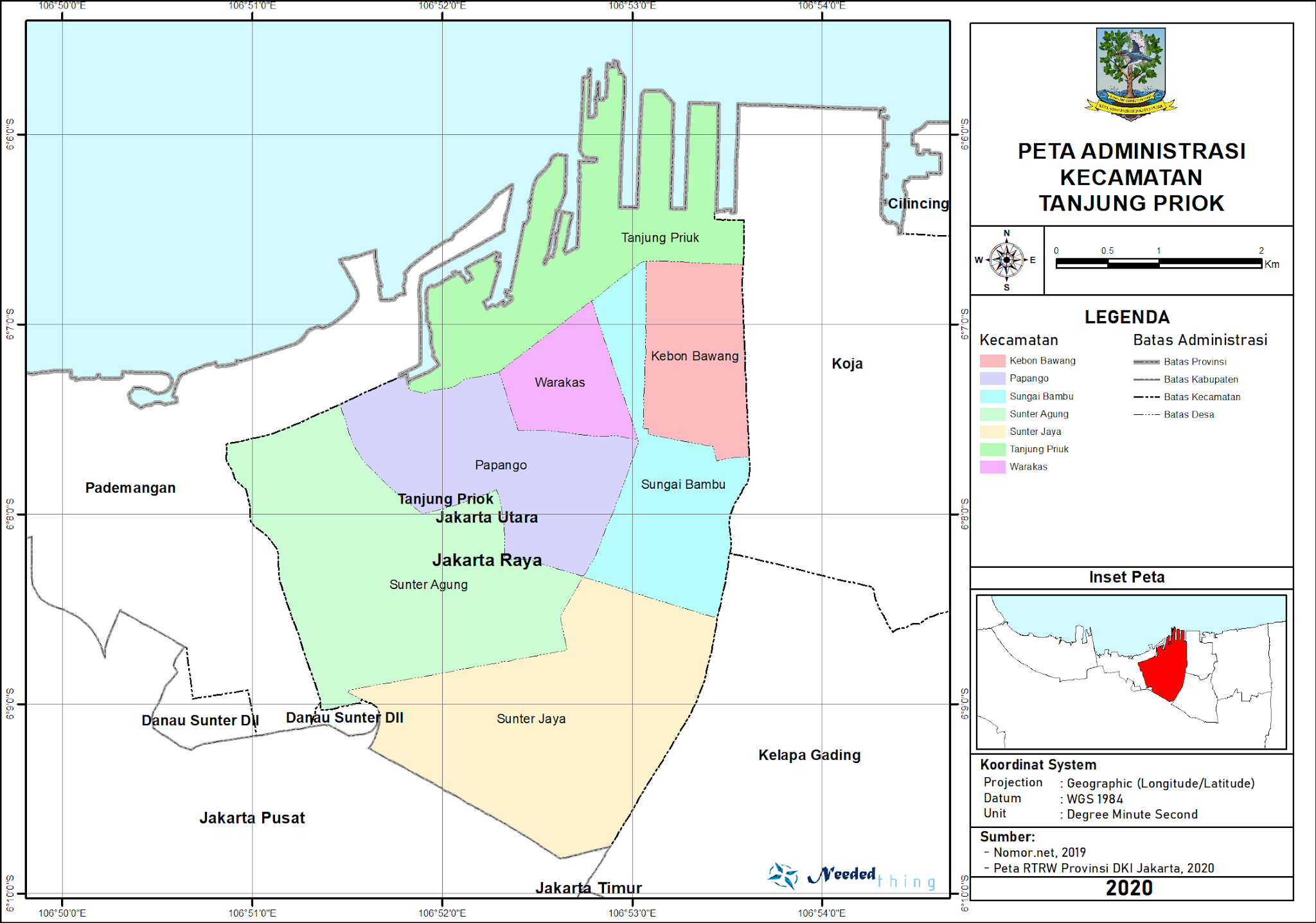 Peta Administrasi Kecamatan  Tanjung Priok Kota Jakarta  