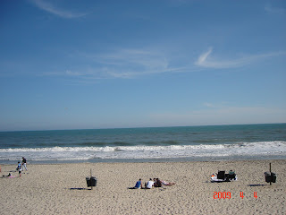 People on the beach.