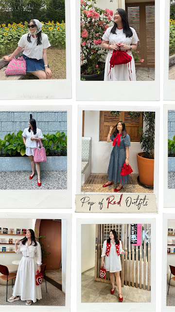 spring summer outfit pop of red