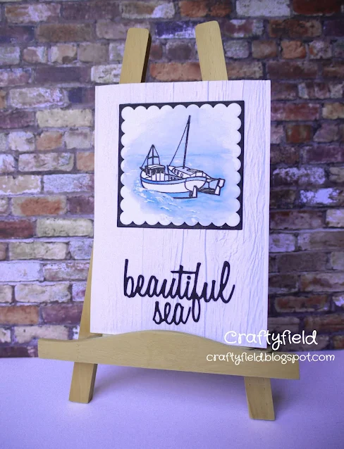 Stamped and Watercoloured greeting card