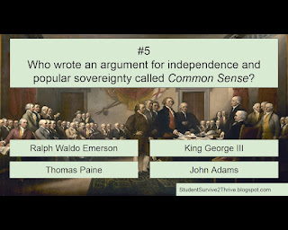 Who wrote an argument for independence and popular sovereignty called Common Sense? Answer choices include: Ralph Waldo Emerson, King George III, Thomas Paine, John Adams