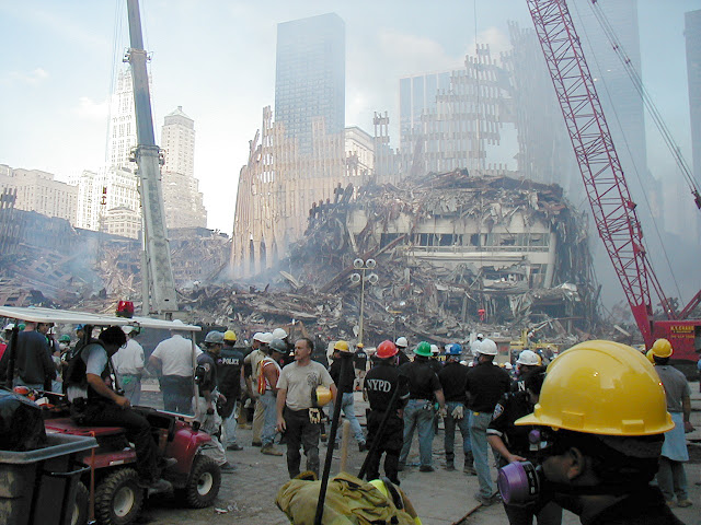 World Trade Center Two Days Later 9/13/01 A Friend Of Mine Was Working There With His Fire Dept and Had Sent Me This Photo On Scene