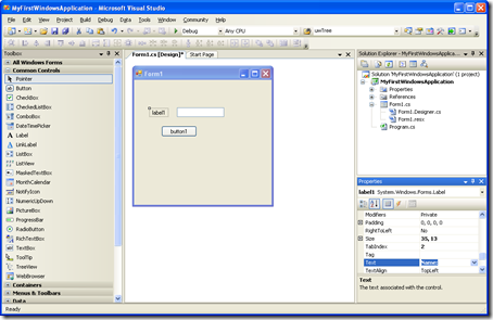 change The Name of Label in VS 2005