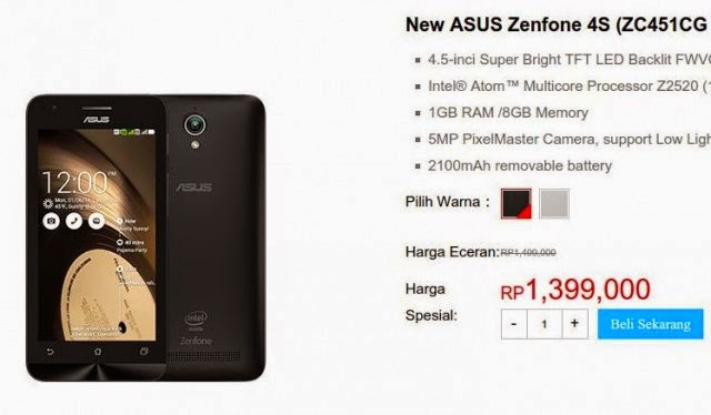  Asus Zenfone 4S ZC451CG Harga Hanya Rp 14 Juta  Andro Harga