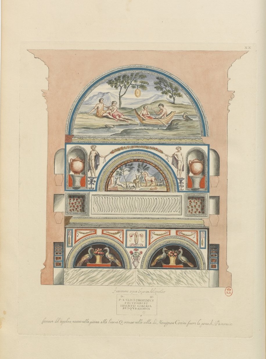 Pietro Santi Bartoli Parete interna del sepolcro "Q" di P Aelius Trophimus Fonte gallica bnf fr ark btv1b v