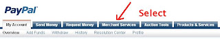 Select Paypal Merchant Services Tab