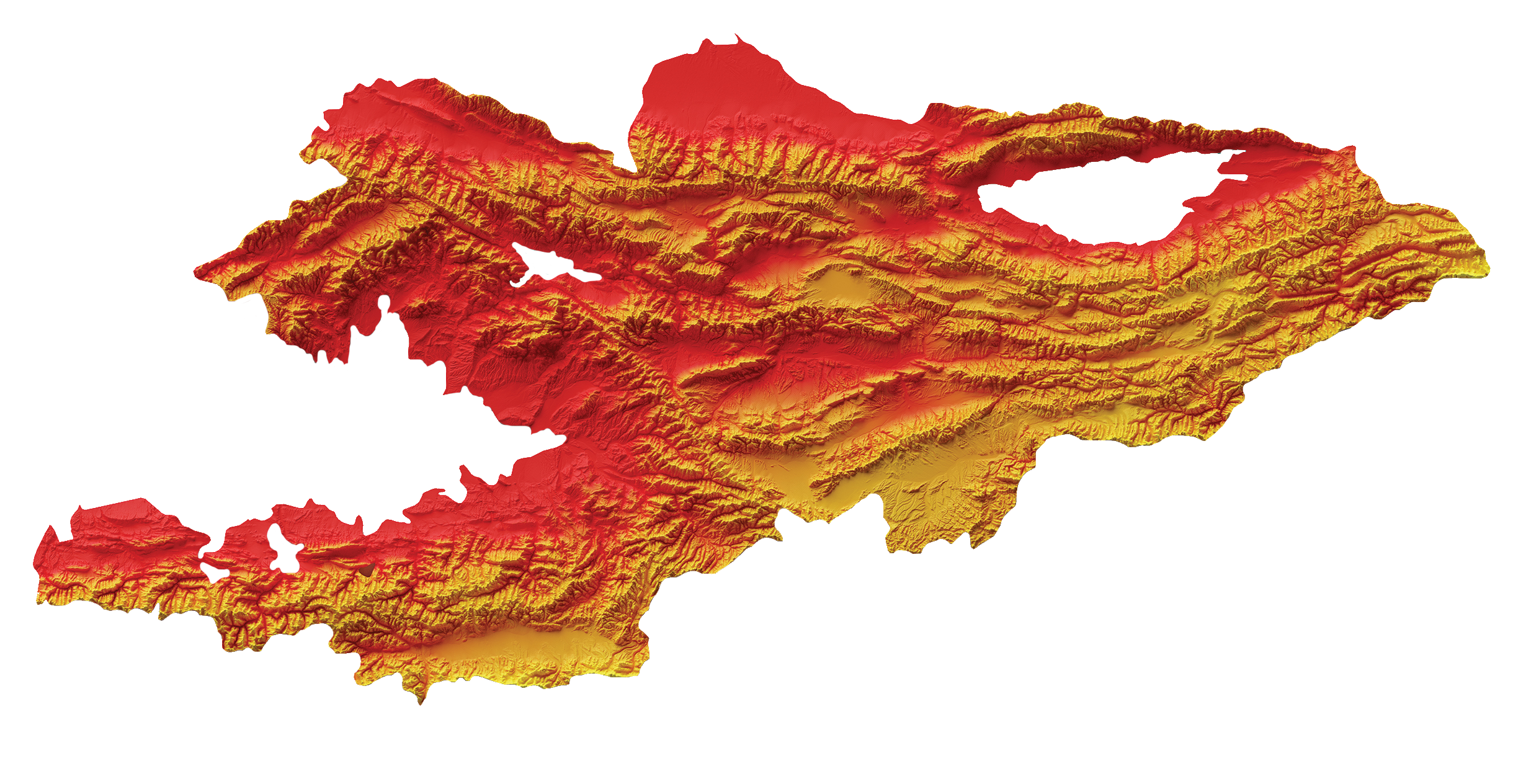 Kyrgyzstan Relief Map