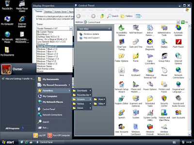 Tampilan Menu Windows XP Black Edition