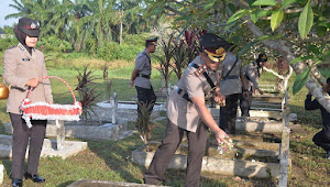 Polres Langsa Gelar Upacara Ziarah di TMP Memperingati Hari Bhayangkara ke-79