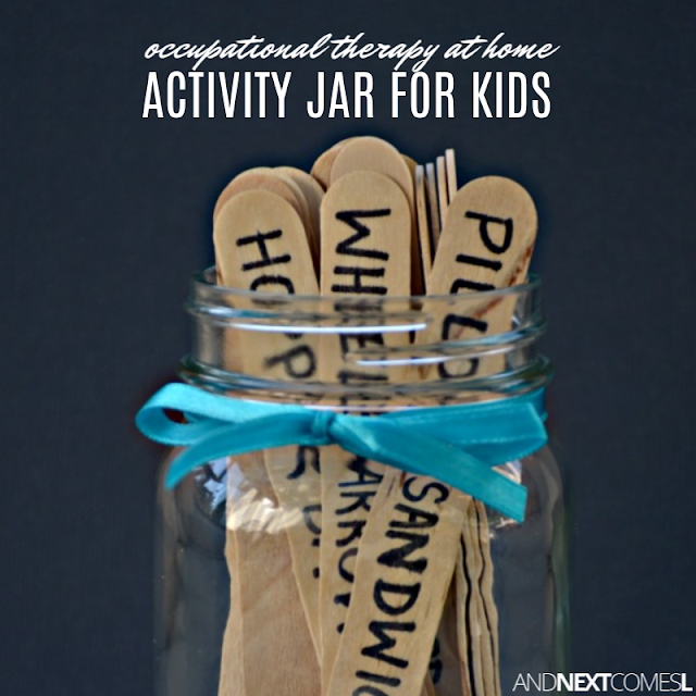 How to do occupational therapy at home with a DIY therapy activity jar for kids